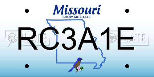RC3A1E Missouri License Plate