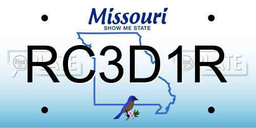 RC3D1R Missouri License Plate