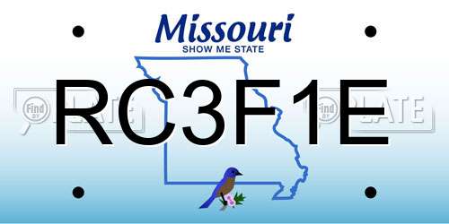 RC3F1E Missouri License Plate