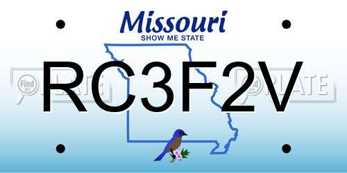 RC3F2V Missouri License Plate