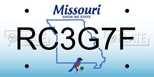 RC3G7F Missouri License Plate