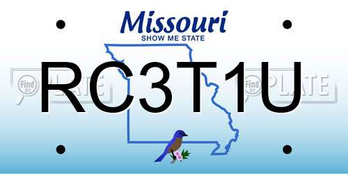 RC3T1U Missouri License Plate