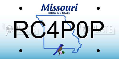 RC4P0P Missouri License Plate