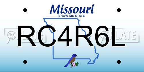 RC4R6L Missouri License Plate