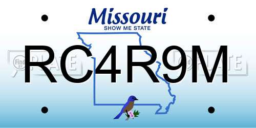 RC4R9M Missouri License Plate