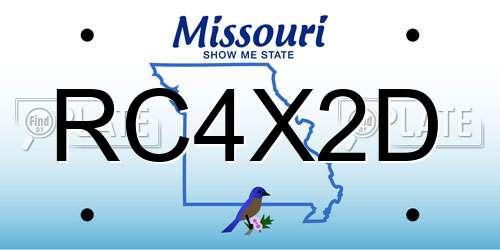 RC4X2D Missouri License Plate