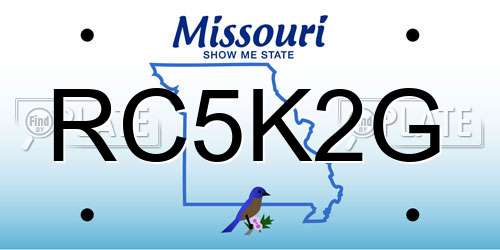 RC5K2G Missouri License Plate
