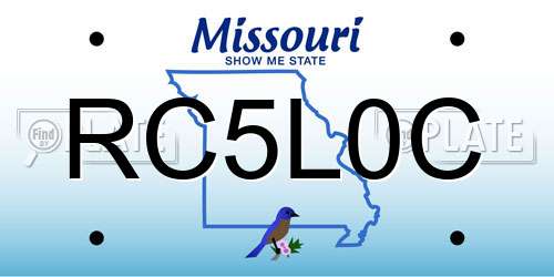 RC5L0C Missouri License Plate