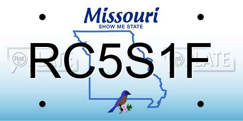 RC5S1F Missouri License Plate