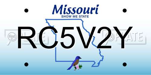 RC5V2Y Missouri License Plate