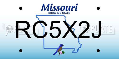 RC5X2J Missouri License Plate