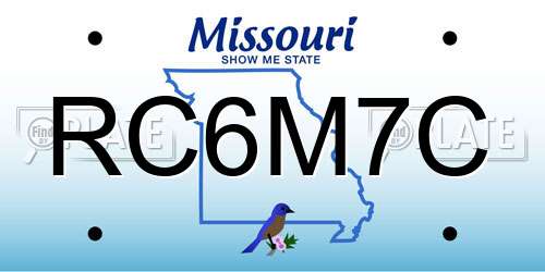 RC6M7C Missouri License Plate