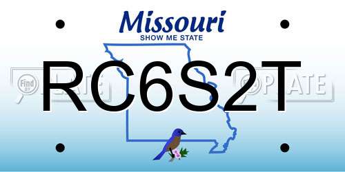 RC6S2T Missouri License Plate