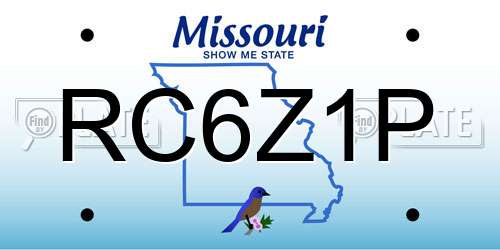 RC6Z1P Missouri License Plate
