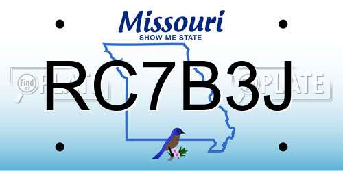 RC7B3J Missouri License Plate