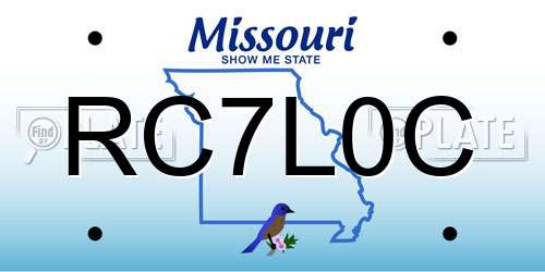 RC7L0C Missouri License Plate
