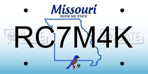 RC7M4K Missouri License Plate