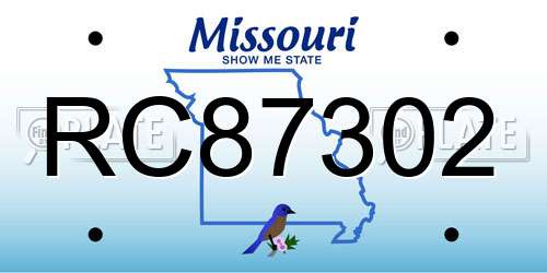 RC87302 Missouri License Plate
