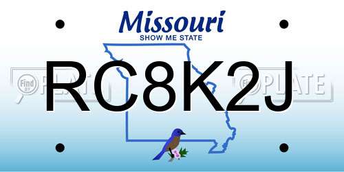 RC8K2J Missouri License Plate