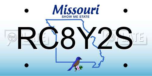 RC8Y2S Missouri License Plate