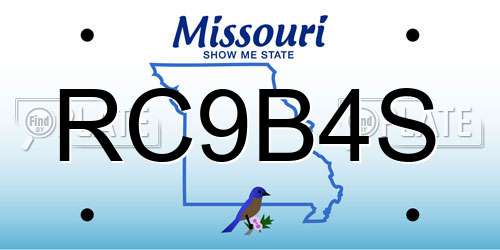 RC9B4S Missouri License Plate