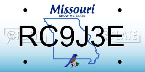 RC9J3E Missouri License Plate