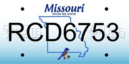 RCD6753 Missouri License Plate