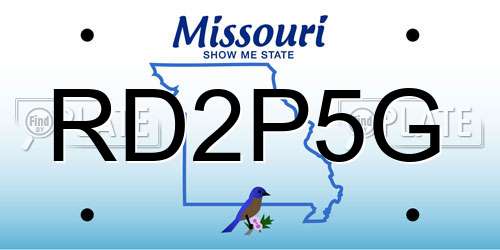 RD2P5G Missouri License Plate