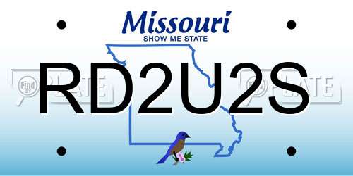 RD2U2S Missouri License Plate