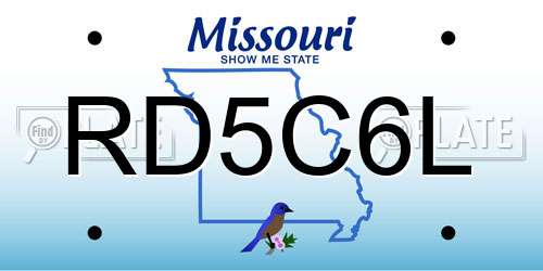 RD5C6L Missouri License Plate