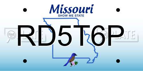 RD5T6P Missouri License Plate