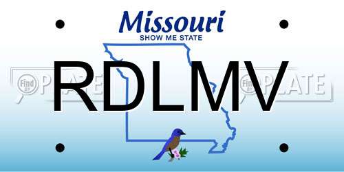 RDLMV Missouri License Plate