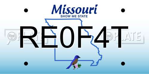RE0F4T Missouri License Plate