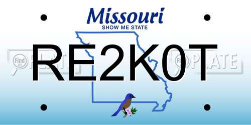 RE2K0T Missouri License Plate