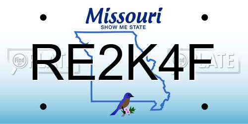 RE2K4F Missouri License Plate