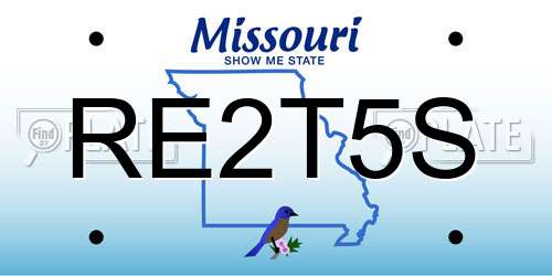 RE2T5S Missouri License Plate