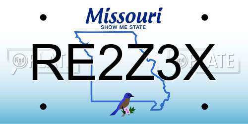 RE2Z3X Missouri License Plate