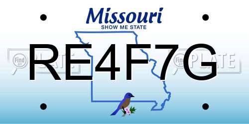 RE4F7G Missouri License Plate