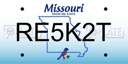 RE5K2T Missouri License Plate