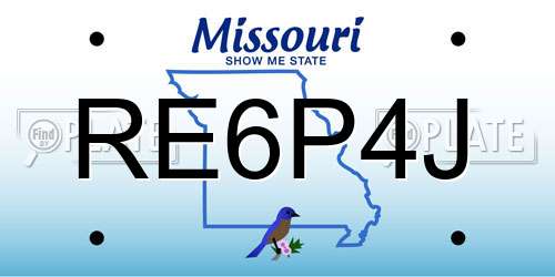RE6P4J Missouri License Plate