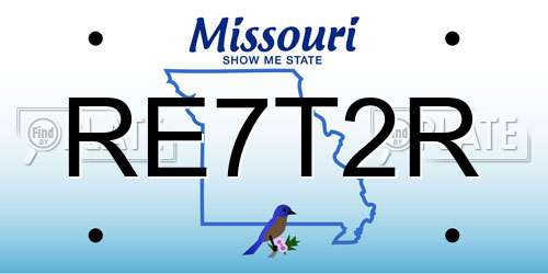 RE7T2R Missouri License Plate