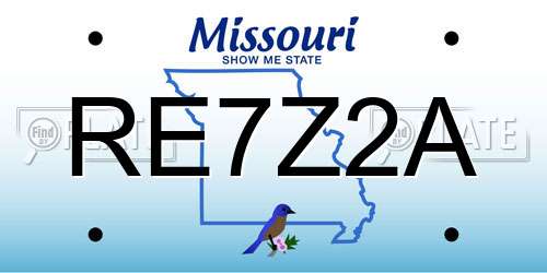 RE7Z2A Missouri License Plate
