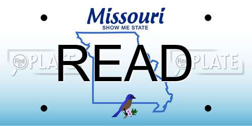 READ Missouri License Plate