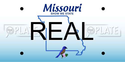 REAL Missouri License Plate