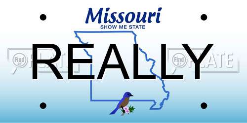 REALLY Missouri License Plate