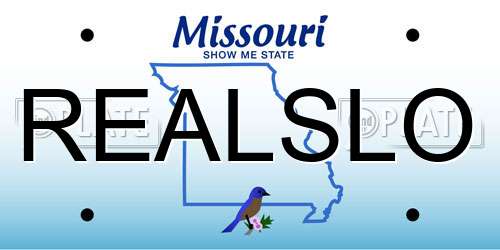 REALSLO Missouri License Plate