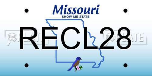 RECL28 Missouri License Plate