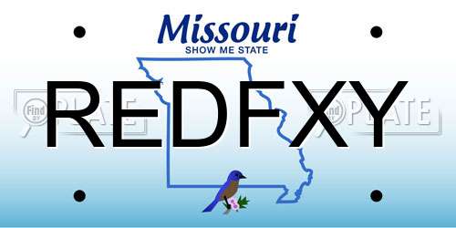 REDFXY Missouri License Plate