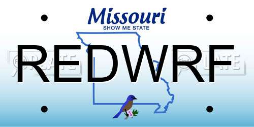 REDWRF Missouri License Plate