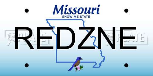 REDZNE Missouri License Plate